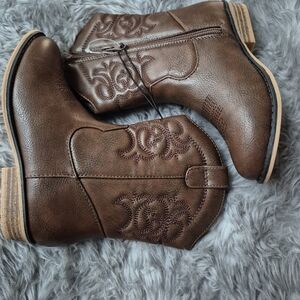 Cat & Jack Brown Ankle Boots Size 12 NWOT